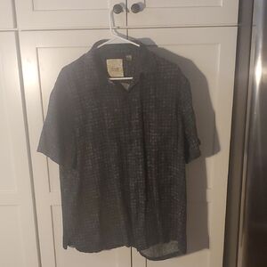 Tasso Elba Dark Patterned Short Sleeve Shirt